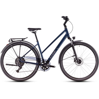 2025 Cube Touring One Trapeze Frame Hybrid Bike in Blue