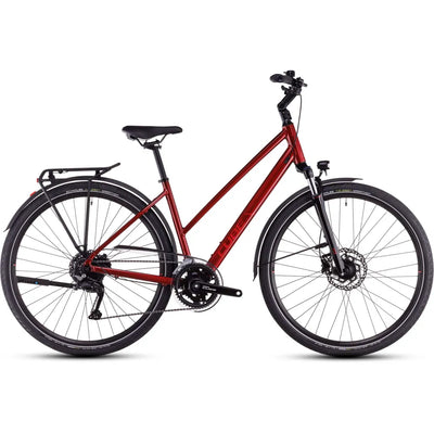 2025 Cube Touring Pro Trapeze Frame Hybrid Bike in Red