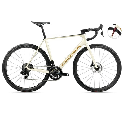 2025 Orbea Orca M21Eteam Pwr Carbon Road Bike In White And Burgundy