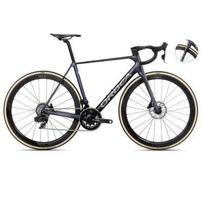 2025 Orbea Orca M21Eltd Pwr Carbon Road Bike In Tanzanite And Carbon Raw
