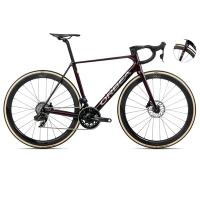 2025 Orbea Orca M21Eltd Pwr Carbon Road Bike In Wine Red And Titanium