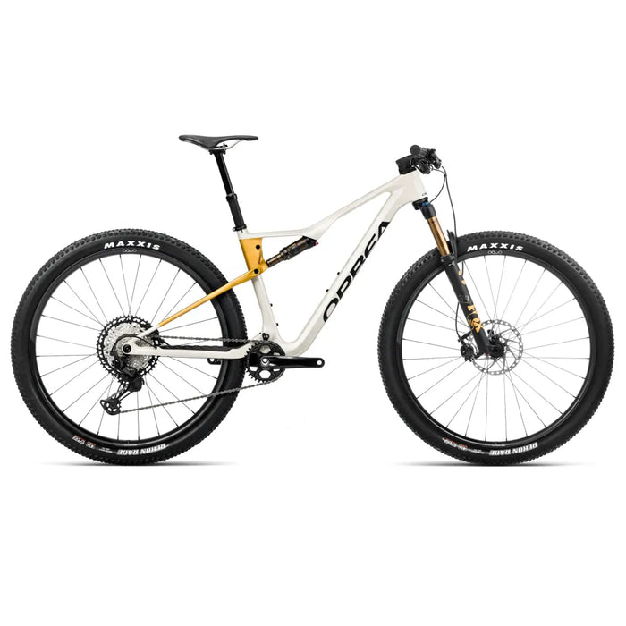 2025 Orbea Oiz M10 Carbon Full Suspension Mountain Bike In White And Yellow