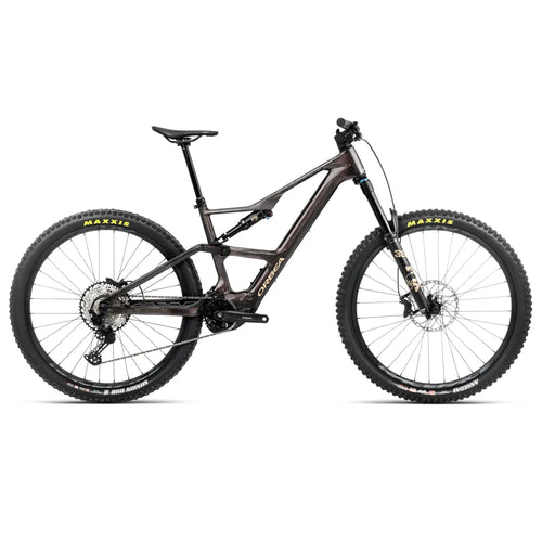2025 Orbea Rise Lt M20 420W Carbon Electric Mountain Bike In Cosmic Carbon View And Golden Sand
