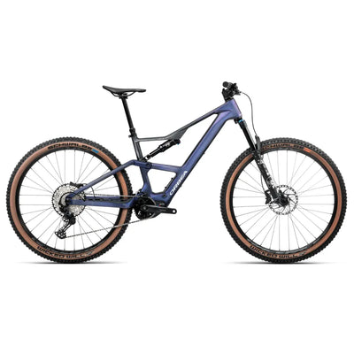 2025 Orbea Rise Sl M20 630W Carbon Electric Mountain Bike In Tanzanite Carbon View And Carbon Raw