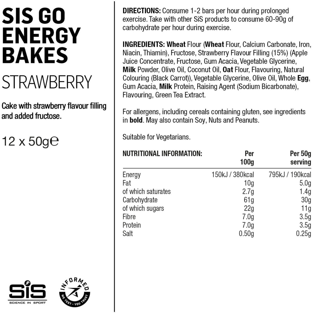 Science In Sport GO Energy Bake - box of 12 bars - strawberry