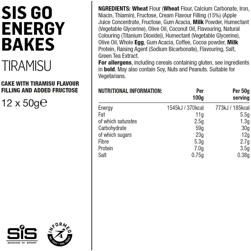 Science In Sport GO Energy Bake - box of 12 bars - tiramisu