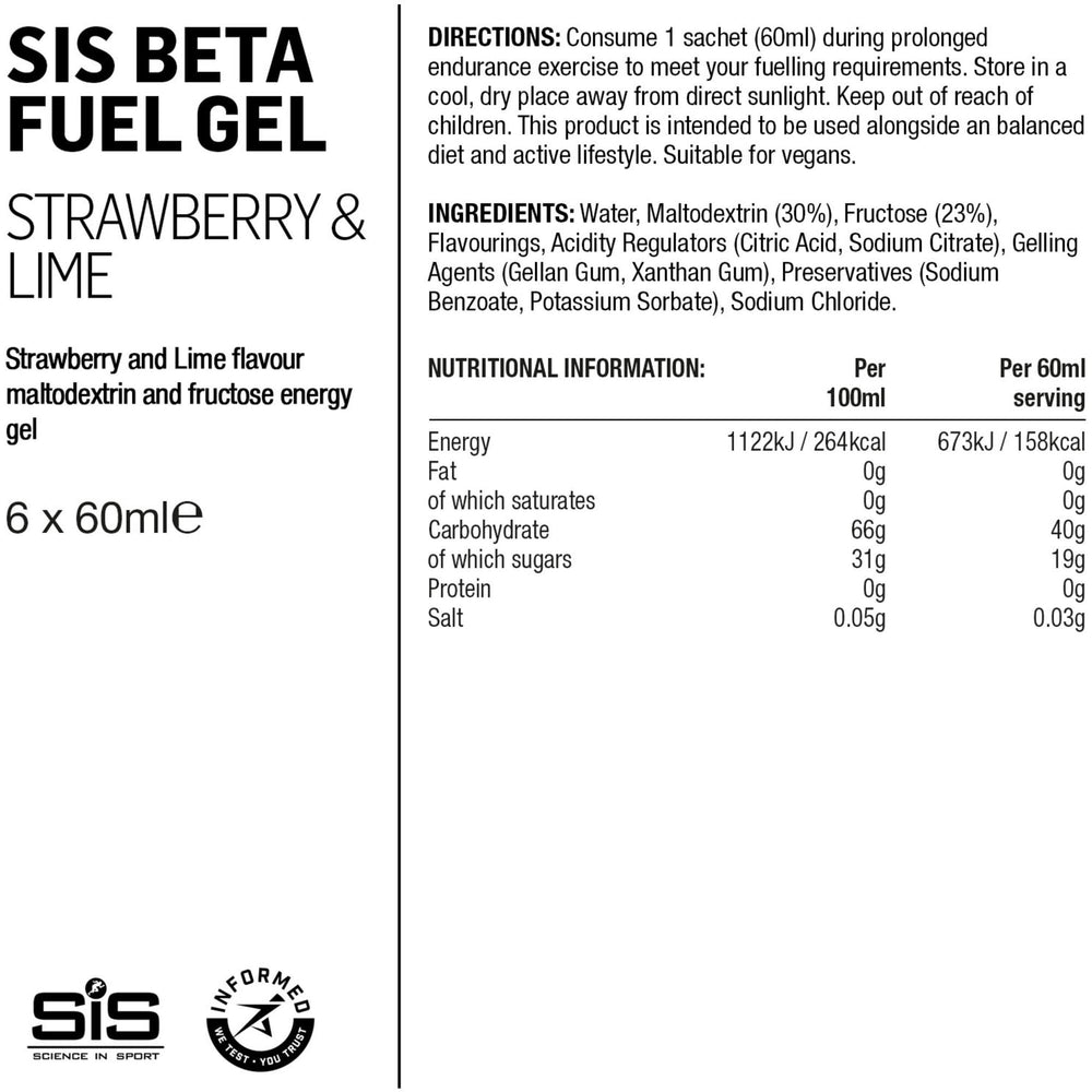 NUTRI SIS BETA Gel 6pk strawb lime