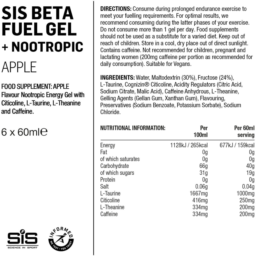 NUTRI SIS BETA Gel 6pk noo apple