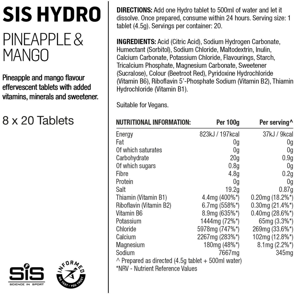 GO Hydro Tablet - pineapple mango - 20tabs