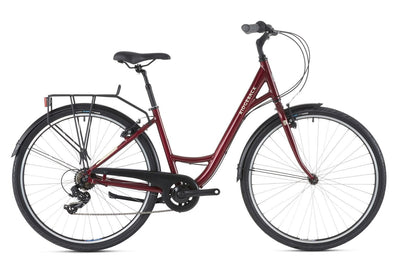 Ridgeback Avenida 6 Step-Through Hybrid Bike, Red, Large