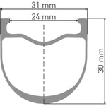 DT Swiss GRC 1400 DICUT disc brake wheel, carbon clincher 30 x 24 mm, 650B rear