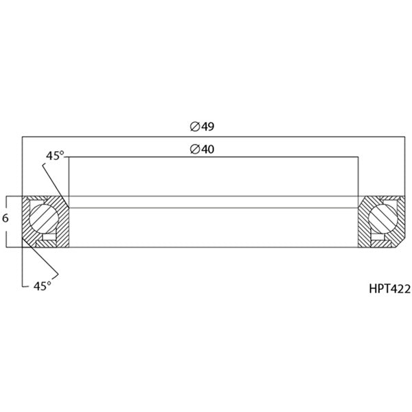 H/Set Elite R448B Bearing Black 40 x 49 x 6 mm 45/45