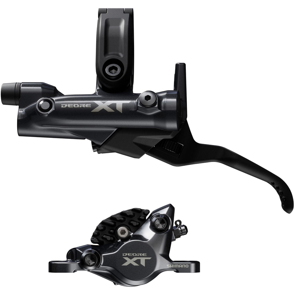 Shimano BR-M8200/BL-M8200 XT 2 pot bled brake lever/post mount calliper, rear left