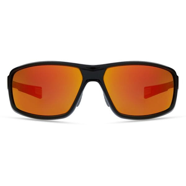 Madison Target Gloss Black Sunglasses - Fire Mirror Lens