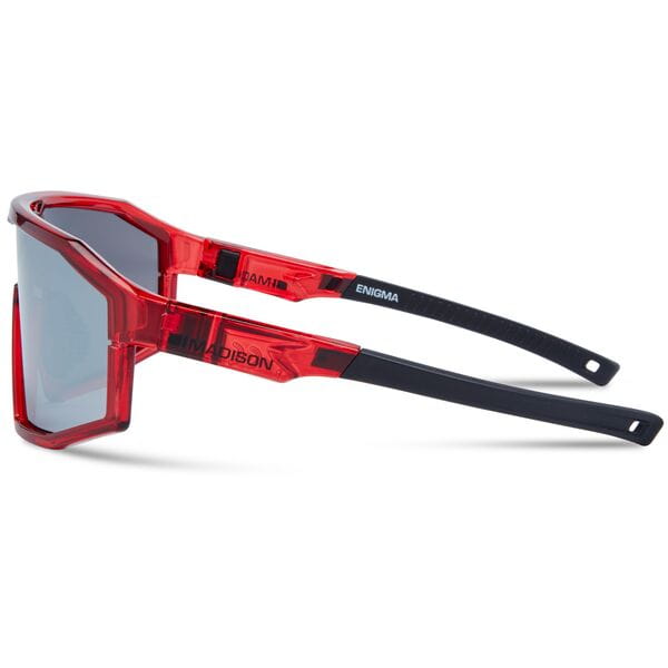 Madison Enigma Crystal Gloss Red Sunglasses - 3 Lens Pack - Black Mirror / Amber / Clear