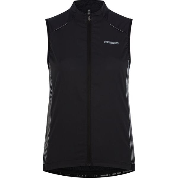 Madison Stellar Reflective Windproof Women's Gilet - Size 8 / Black