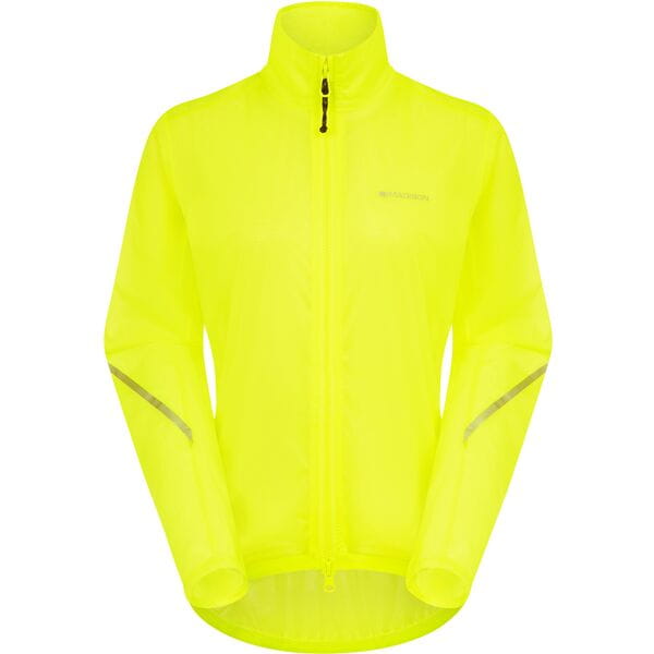 Madison Flux Women's 2-Layer Ultra Packable Waterproof Jacket - Size 10 / Hi-Viz Yellow