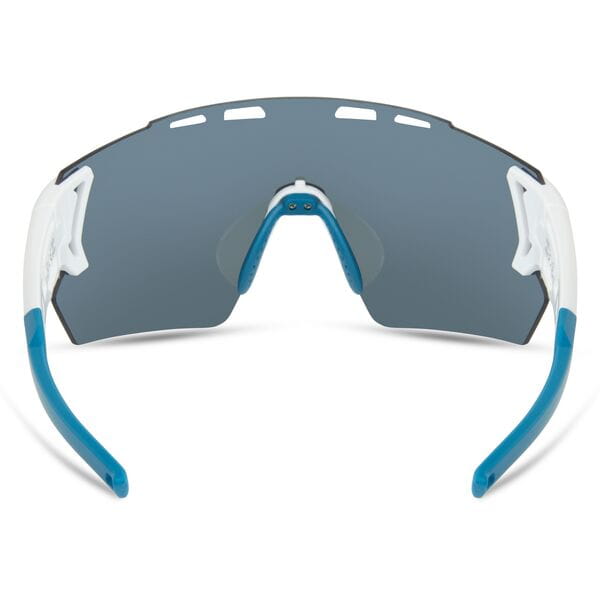 Madison Stealth Gloss White Sunglasses - Blue Mirror Lens