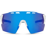 Madison Stealth Gloss White Sunglasses - Blue Mirror Lens