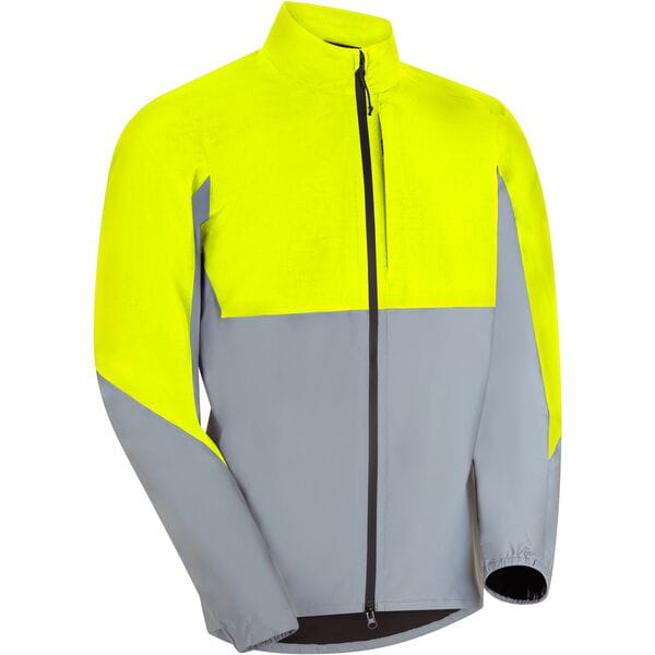 2026 Madison Stellar Ultra Reflective Men's Waterproof Jacket in Silver/hi-viz yellow