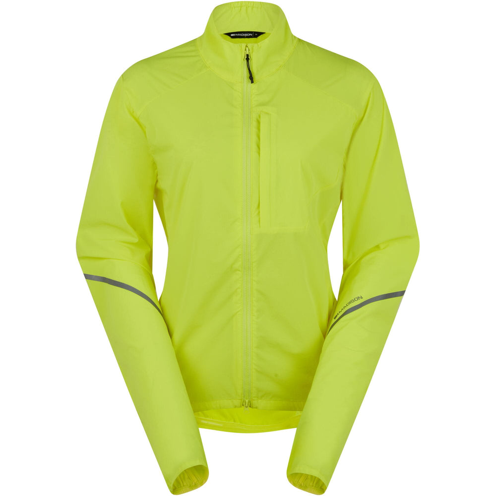 Madison Freewheel Women's Windproof Packable Jacket - Size 8 / Hi Viz Yellow