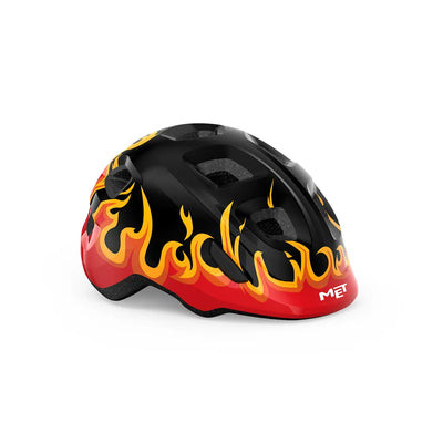 MET Hooray Kid's Helmet in Black Flames