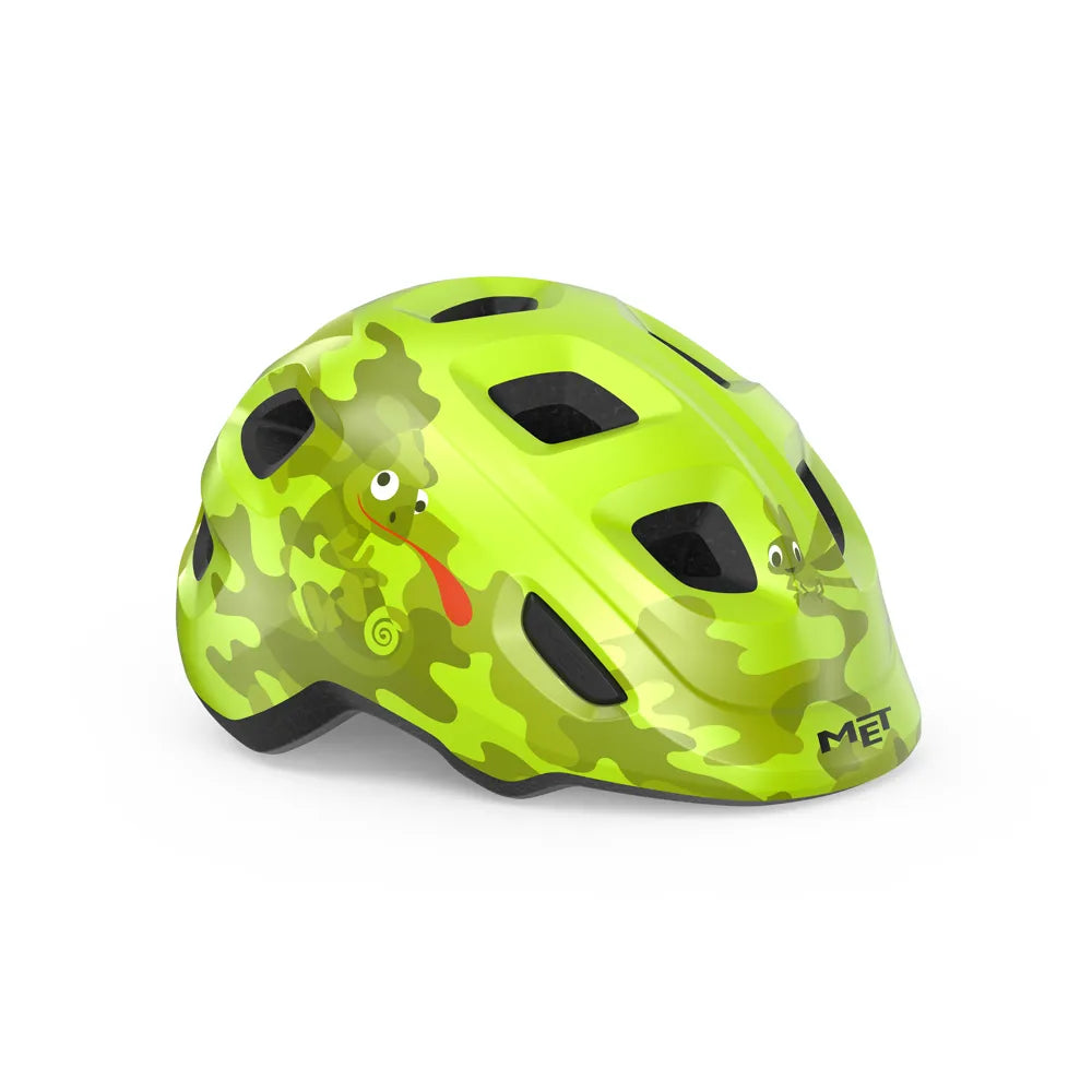 MET Hooray Kids Bike Helmet in Lime Green Chameleon 