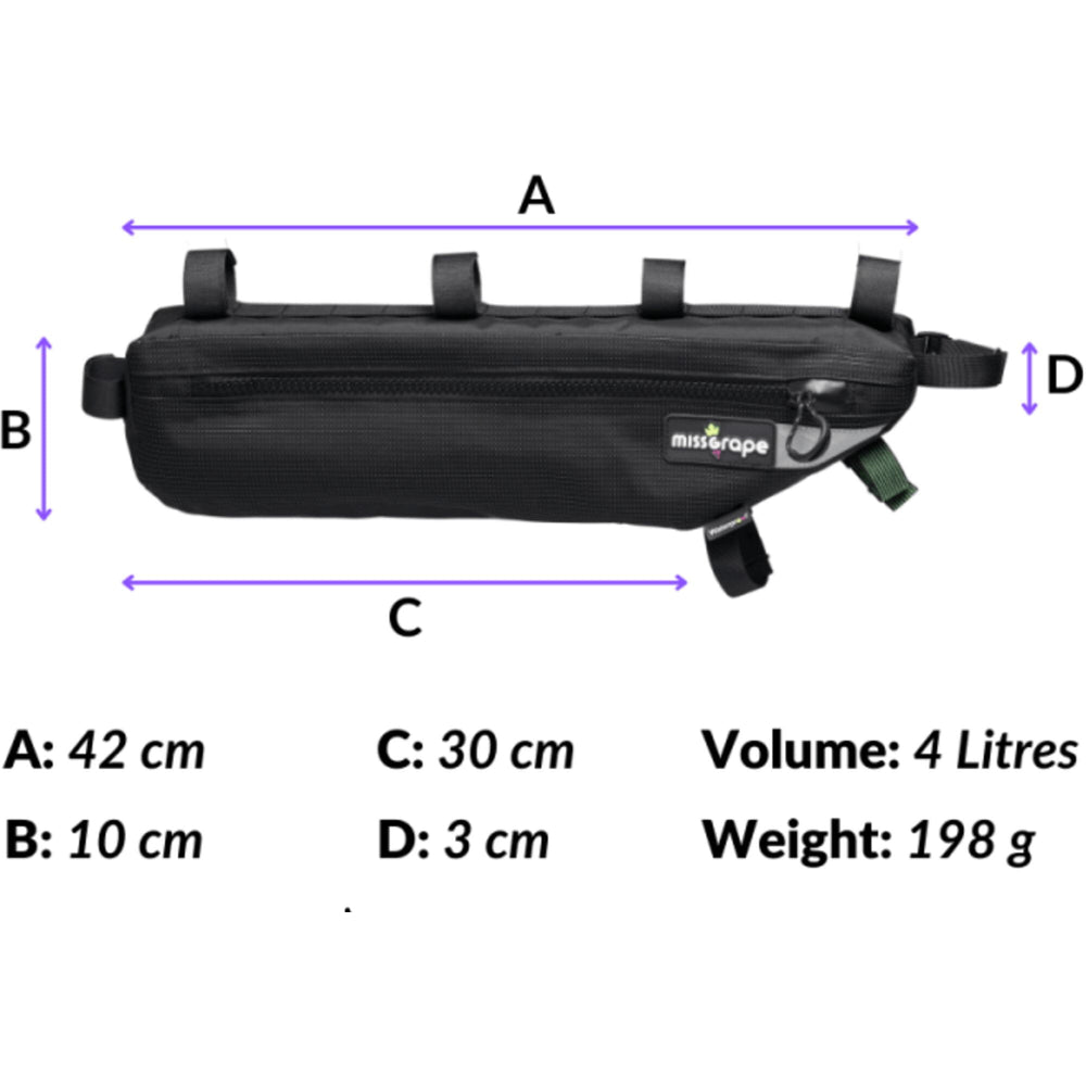 Miss Grape Internode 4 Adventure waterproof frame bag, 4 litre
