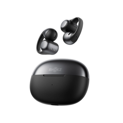 Shokz OpenDots One in Black with charging case