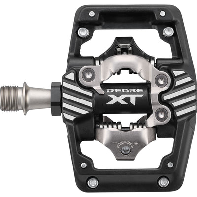 Shimano PD-M8220 Deore XT SPD trail wide platform pedals, with CL-MT001 cleats