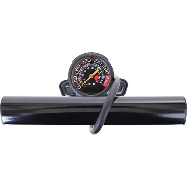 Airstore track pump with auxillary storage cylinder for tubeless tyres