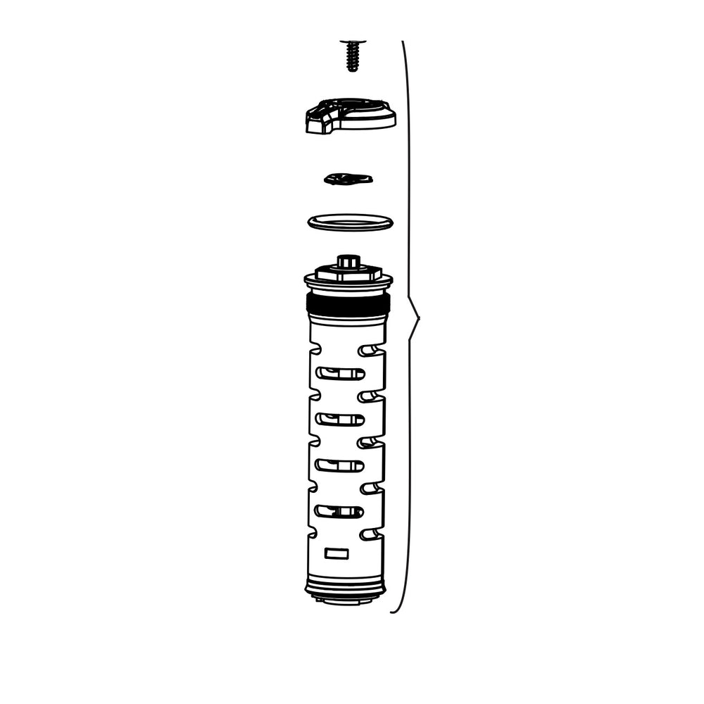 SRAM RockShox Spare - Front Suspension Internals Right Compression Damper MotionControl, Crown Includes Knob and Screw) - Revelation RC A1(2018+) (SRAM spare parts catalogue drawing)