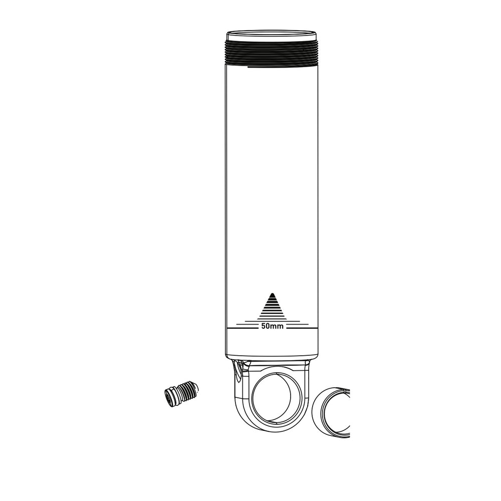 SRAM RockShox Rear Shock Damper Body - Standard Eyelet W/Hydraulic Bottom Out (Damper Body, Bushing, Valve Core & Caps) - Super Deluxe C1+ (2023+) (SRAM spare parts catalogue drawing)