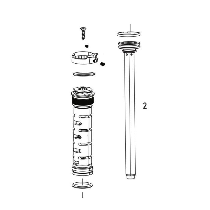 SRAM Rockshox Damper Assembly - Remote 10mm Moco RL 80-120mm(2013+ Pushloc, Oneloc, Twistloc)(Thread .8mm)(Right Side Internals)-Recon Silver RL B1+ (SRAM spare parts catalogue drawing)