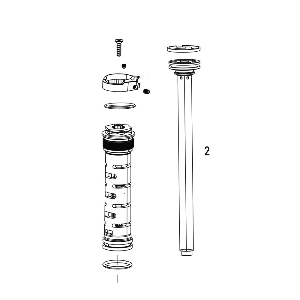 SRAM Rockshox Damper Assembly - Remote 10mm Moco RL 80-120mm(2013+ Pushloc, Oneloc, Twistloc)(Thread .8mm)(Right Side Internals)-Recon Silver RL B1+ (SRAM spare parts catalogue drawing)