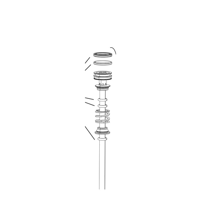 SRAM Rockshox Spare - Fork Spring Debonair+ Shaft - (Includes Air Shaft And Bumpers) 120mm-29 - Sid 35mm D1+ (2024+) (SRAM spare parts catalogue drawing)