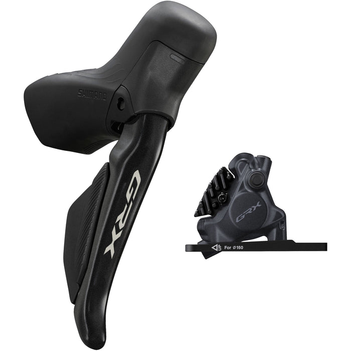 Shimano GRX ST-RX715/BR-RX410 bled hydraulic Di2 STI set, flat mount calliper, RH front