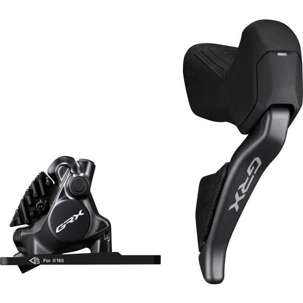 Shimano ST-RX825 GRX Di2 12-speed STI bled with BR-RX820 calliper, right front