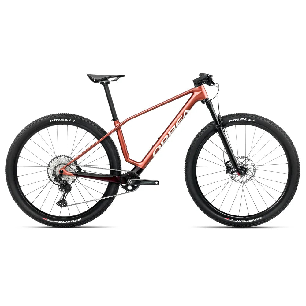 2025 Orbea Alma M30 Deore Carbon Hardtail Mountain Bike in Red