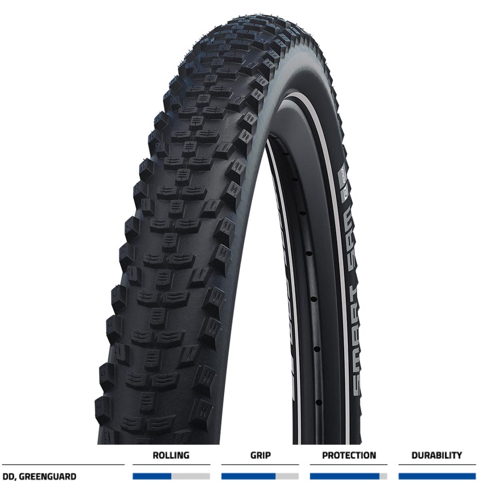 Schwalbe Smart Sam Plus DD GreenGuard 29 Inch Tyre in Black