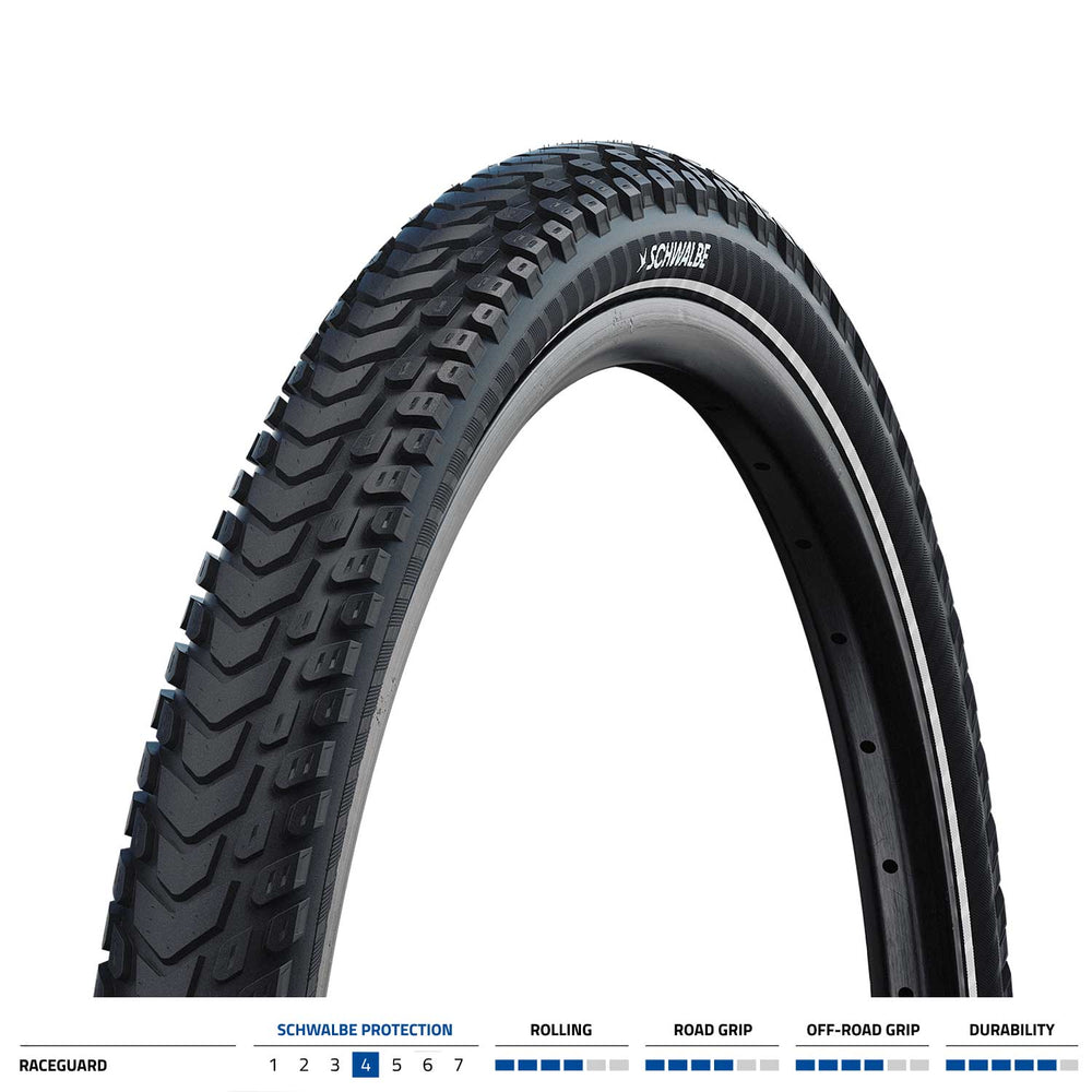 Schwalbe Marathon Mondial Raceguard in Black-Reflective