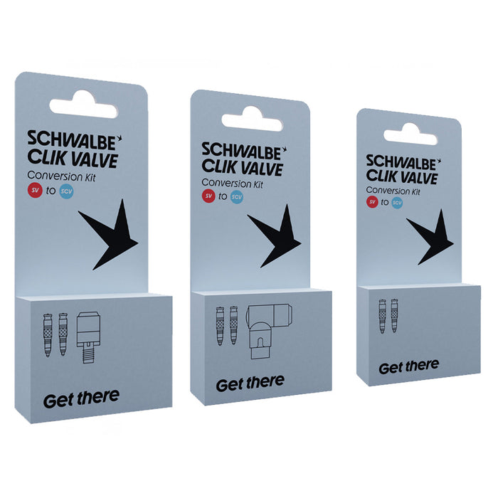 Schwalbe Clik Valve Presta to SCV Retail Pack of 25