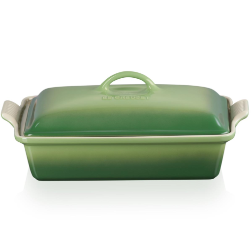 Le Creuset Heritage 33cm/3.8L Rectangular Dish with Lid Green