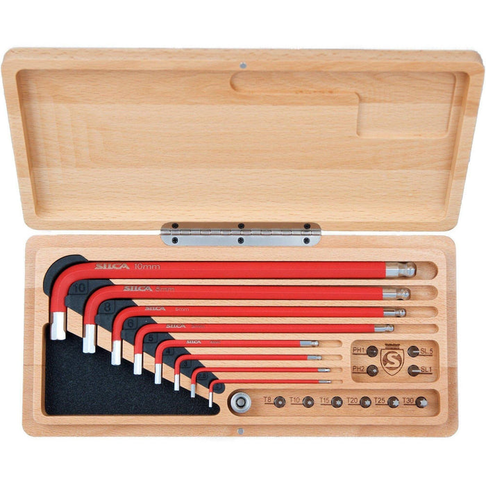 Silca HX One Home Essentials Allen Key Tool Set Beechwood Box