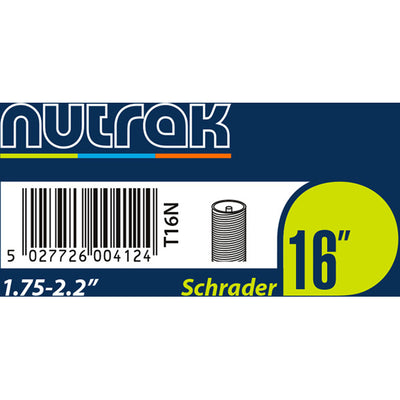 16 x 1.75 - 2.125 inch Schrader inner tube