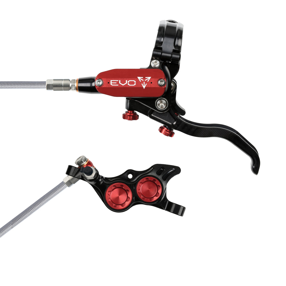 Hope Tech 4 EVO TR4 - Black/Red - Braided - No Rotor