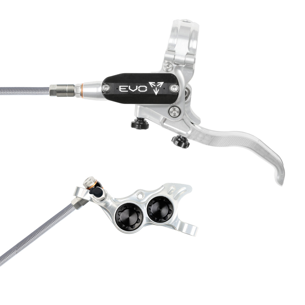 Hope Tech 4 EVO TR4 - Silver/Black - Braided - No Rotor
