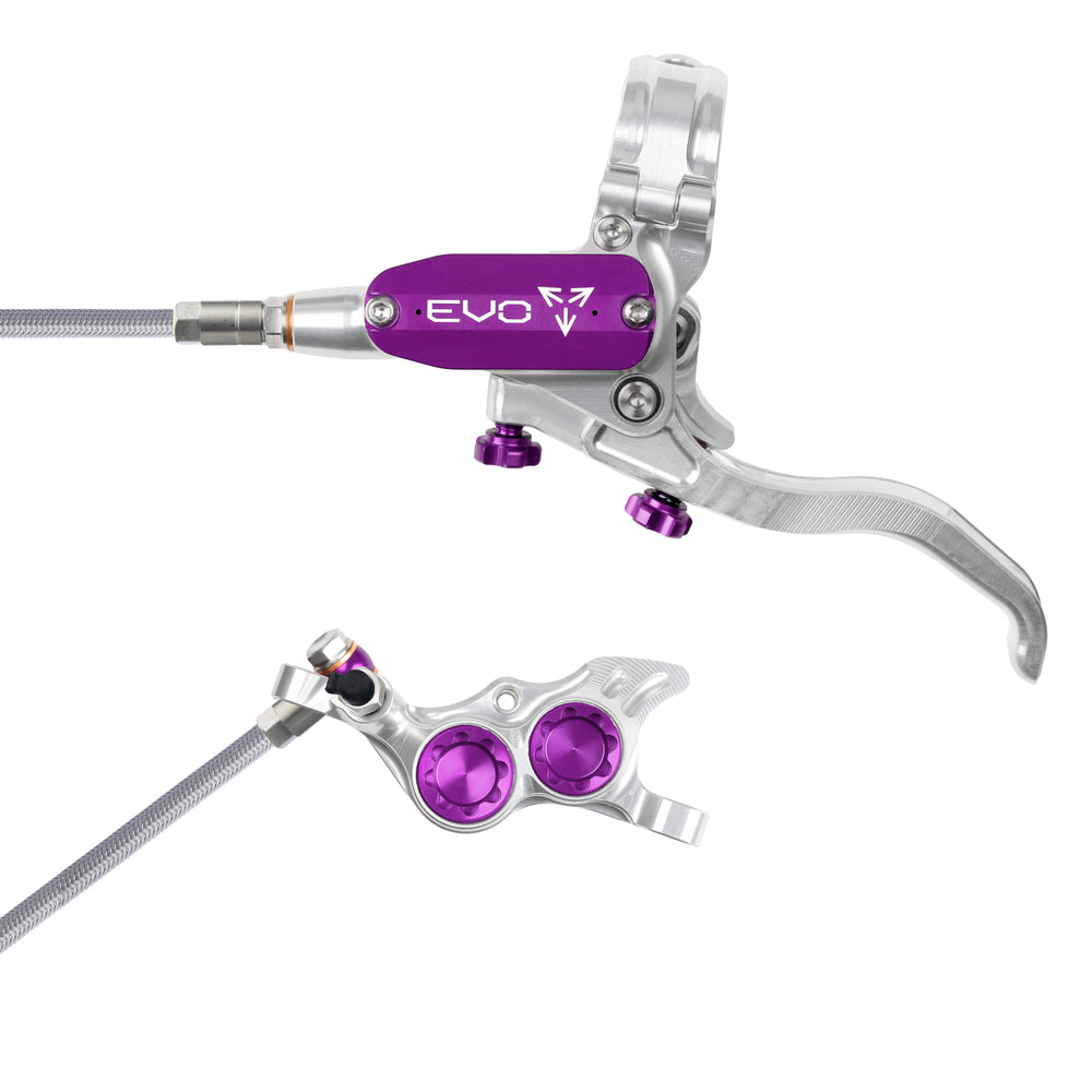 Hope Tech 4 EVO TR4 - Silver/Purple - Braided - No Rotor