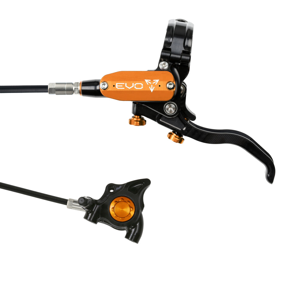 Hope Tech 4 EVO X2 Flatmount - Black/Orange - No Rotor