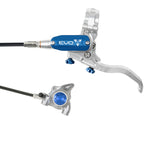 Hope Tech 4 EVO X2 Flatmount - Silver/Blue - Braided - No Rotor